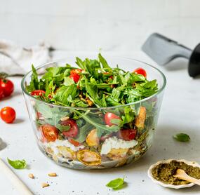 Kartoffel-Schichtsalat Tomate-Mozzarella