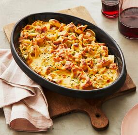 Ofen-Tortellini mit Schinken