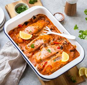 Zartes Lachsfilet aus dem Backofen