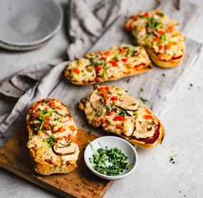 Bistro-Baguette mit Pilzen