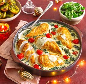 Weihnachts-Hähnchen mit Pesto-Kartoffeln