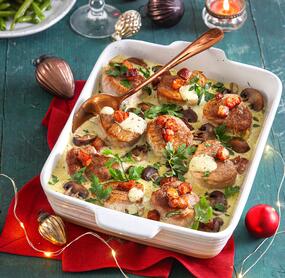 Ofenmedaillons mit Bacon und cremiger Ranchsoße