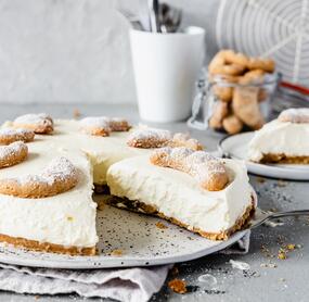 Vanillekipferl-Cheesecake ohne Backen