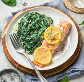 Lachs mit Spinat