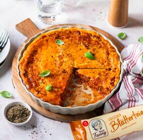 Bolognese-Quiche mit Blätterteig