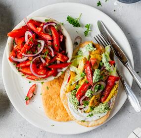 Pita-Sandwich mit Hähnchengeschnetzeltem