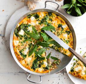 Erbsenfrittata mit Hähnchen