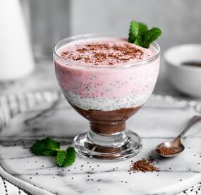 High Protein Chia-Pudding mit Schoko-Quark