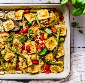 Frühlings-Ravioli vom Blech