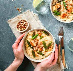 Spargelrisotto mit Hähnchen