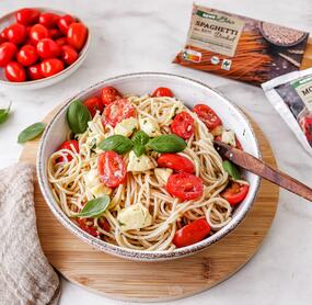 Dinkel-Spaghettisalat Tomate-Mozzarella
