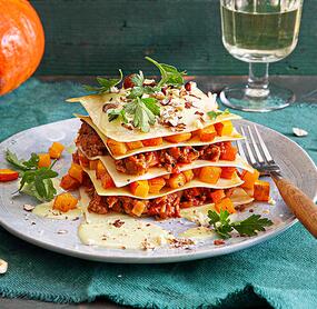 Tellerlasagne mit Kürbis