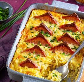 Gipfelstürmer-Auflauf mit Leberkäse