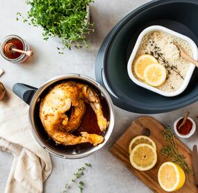 Ganzes Hähnchen im Mixtopf