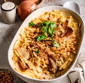 Spätzle-Auflauf "Cheese & Onion"