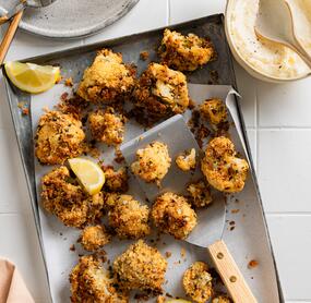 Crunchy Blumenkohl mit Parmesancreme
