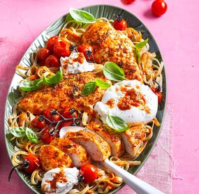 High-Protein-Hähnchen im Varoma® mit Vollkorn-Pasta