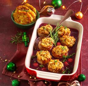 Knuspermedaillons mit„Mon Chéri“-Soße