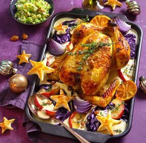 Weihnachtshähnchen mit Orangensahne