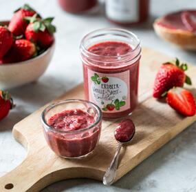 Erdbeer-Vanille-Samt Konfitüre ohne Gelierzucker