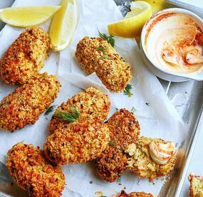 Kartoffel-Lachs-Kroketten