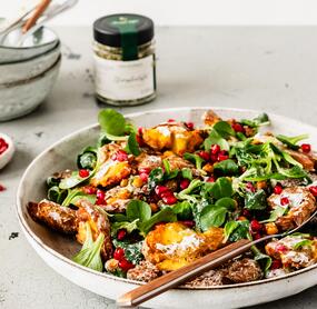 Smashed Potato Salad mit Kichererbsen