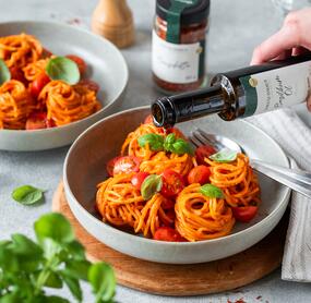 Cremige Bruschetta-Pasta