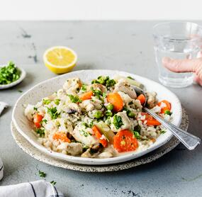 Protein-Hühnerfrikassee mit Sahne Protein