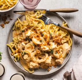 Zwiebelhähnchen mit Spätzle
