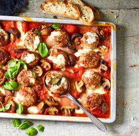 Feierabendblech „Toskana“-Frikadellen