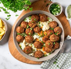 Hackbällchen mit Rahmgemüse im TM7