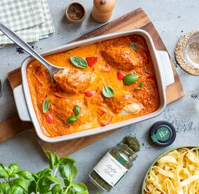 Schnelles Paprika-Rahm-Hähnchen