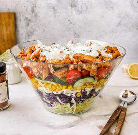 Low-Carb-Döner-Schichtsalat