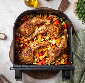 XXL-Hähnchen mit Gemüse im Airfryer
