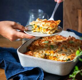 Kürbis-Spinat-Lasagne