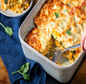 Kürbis-Spinat-Lasagne