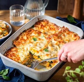 Kürbis-Spinat-Lasagne