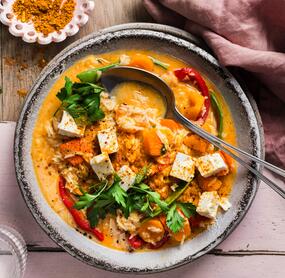 Curry-Reis-Topf mit Kürbis