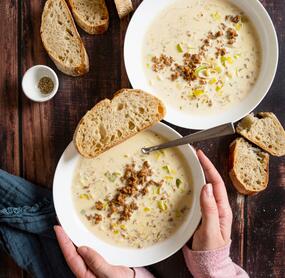 Die einfachste Käse-Hack-Lauch-Suppe im TM7