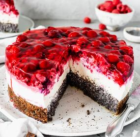 Mohn-Himbeer-Torte