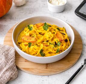 15-Minuten-Pasta mit Kürbiscremesoße