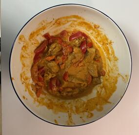 Gyros mit Metaxasoße und Reis