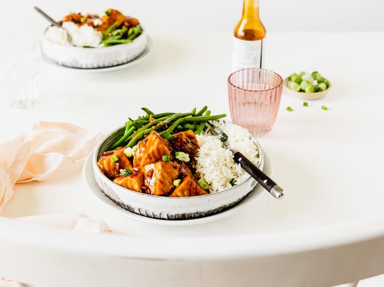 Te­riya­ki-Lachs­wür­fel