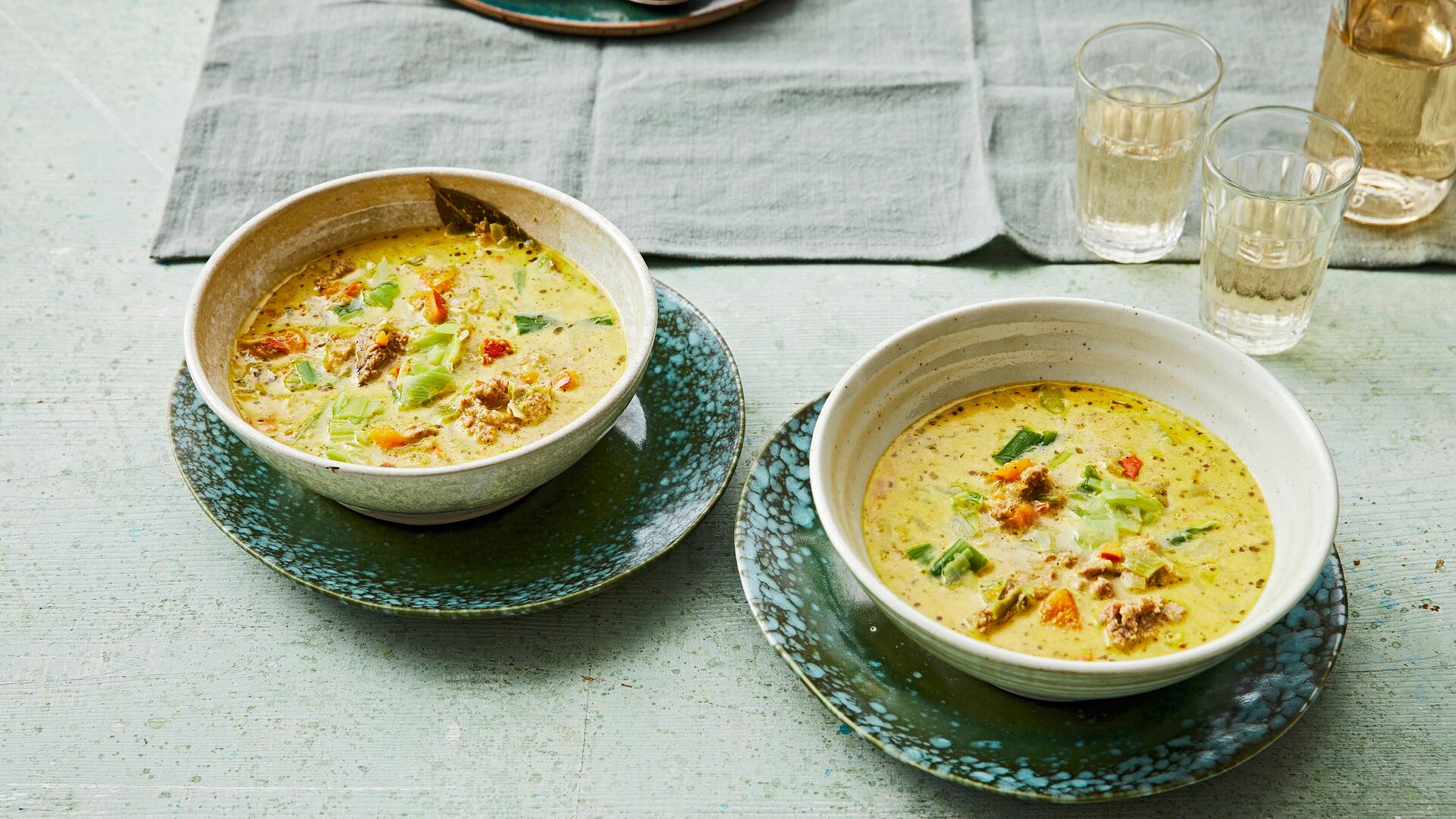 Käse-Lauch-Suppe mit Hackfleisch | mein ZauberTopf-Club