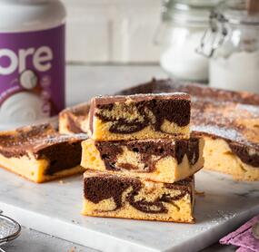 😍 Schneller Thermomix® Kuchen: Protein Marmorkuchen vom Blech (so fluffig!)