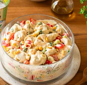 Nie wieder schwerer Nudelsalat! Cremiger Tortellinisalat OHNE Mayo