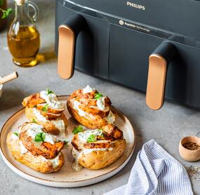  Schnelle Feierabend-Kartoffel aus dem Airfryer mit Kräuterquark